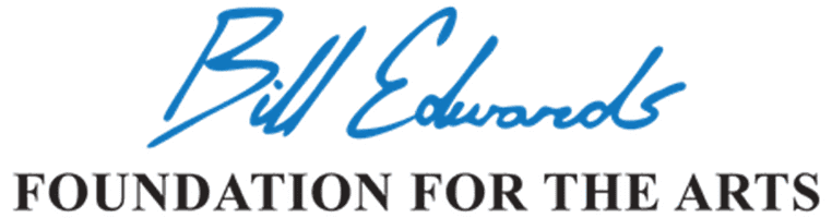 A blue and white logo of the william edwards foundation.