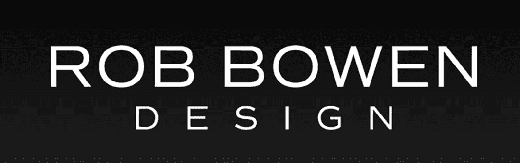 A black and white logo of rob bowyer design